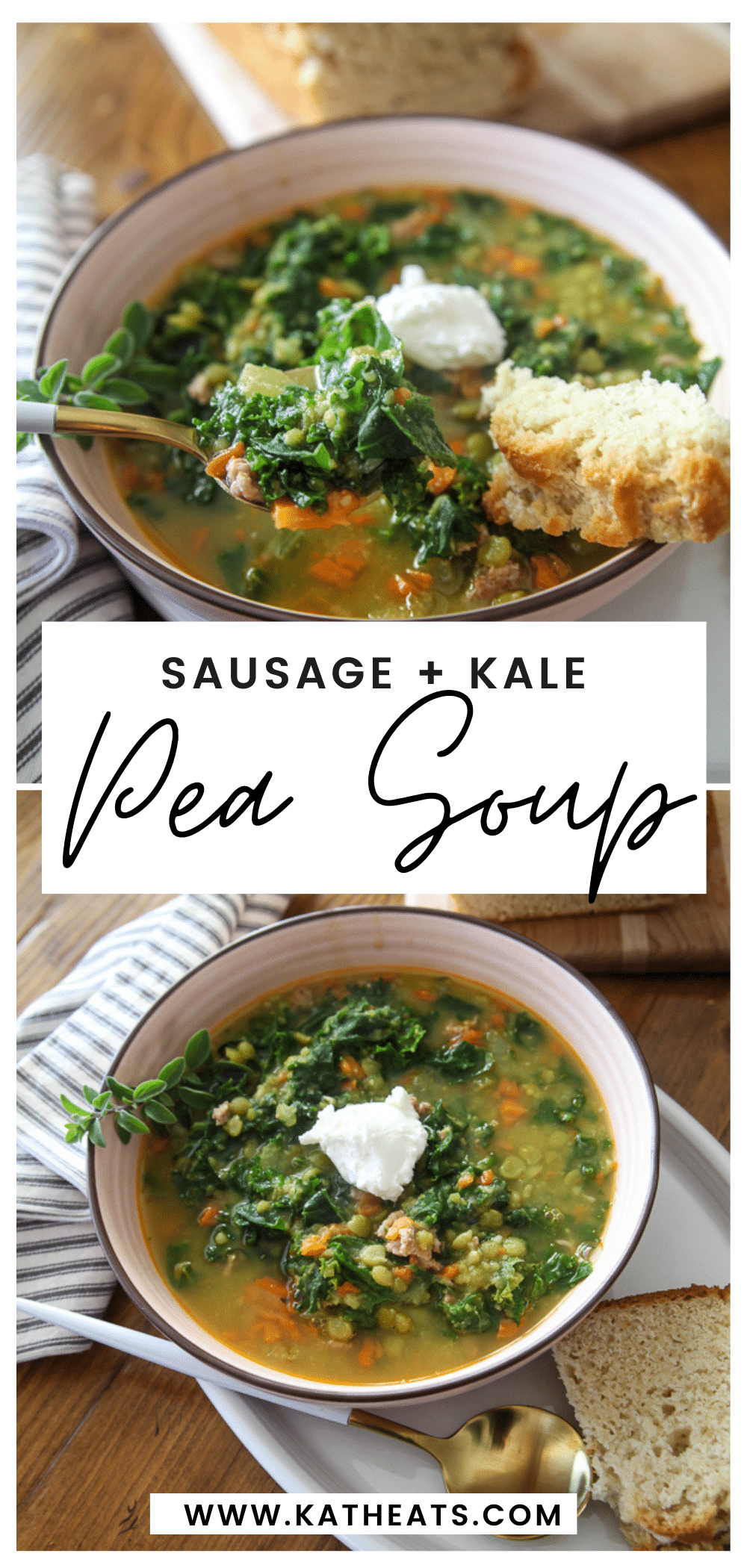 Sausage and Split Pea Soup Recipe • Kath Eats