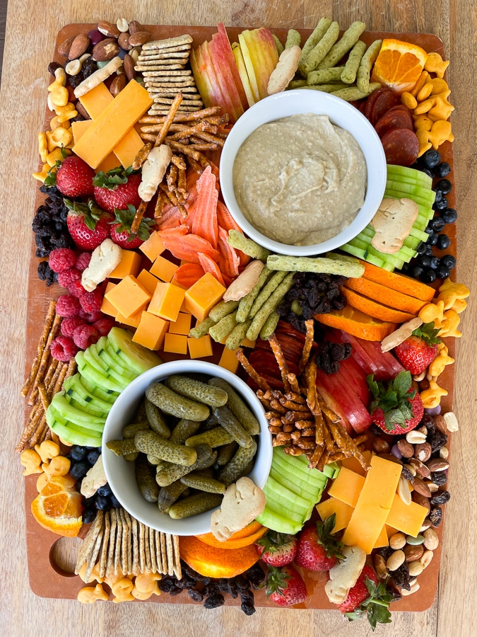 Kids Charcuterie Board with animal crackers