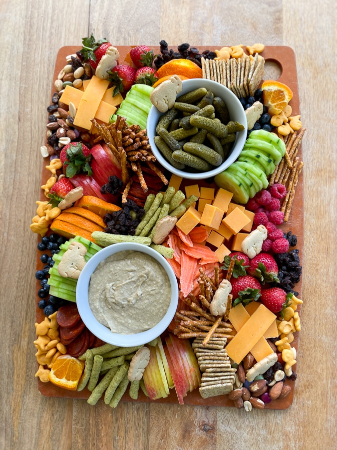 Kids Charcuterie Board from above assembled