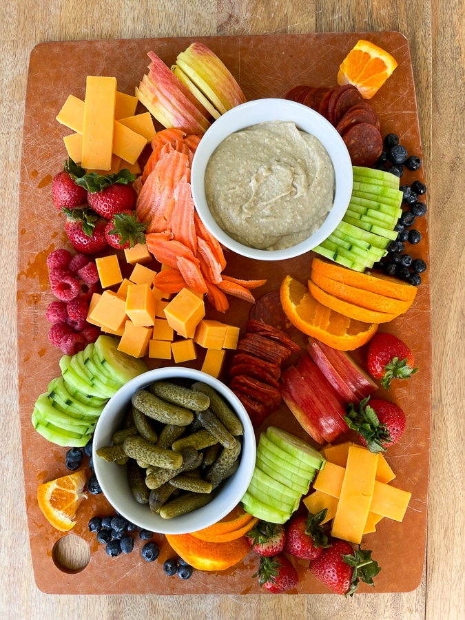 Kids Charcuterie Board  with fresh fruit added