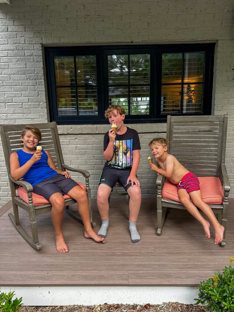 little boys eating ice cream