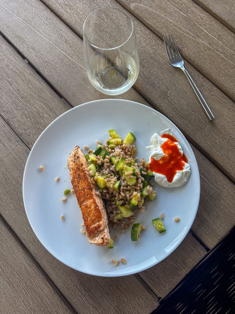 Blue Apron Salmon with Farro Salad