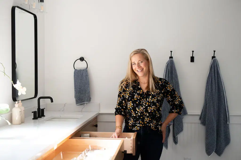 Kath Eats Blogger Kath Younger shares a photo of her bathroom drawer with makeup organizer